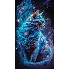 Load image into Gallery viewer, Starry Sky Smoke Cat-Full Drill Diamond Painting-40x70cm