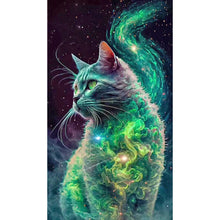 Load image into Gallery viewer, Starry Sky Smoke Cat-Full Drill Diamond Painting-40x70cm