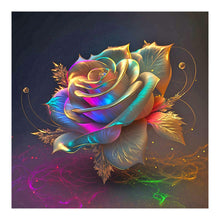 Load image into Gallery viewer, Colored Gold Leaf Rose-Full Drill Diamond Painting