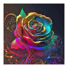 Load image into Gallery viewer, Colored Gold Leaf Rose-Full Drill Diamond Painting
