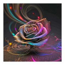 Load image into Gallery viewer, Colored Gold Leaf Rose-Full Drill Diamond Painting