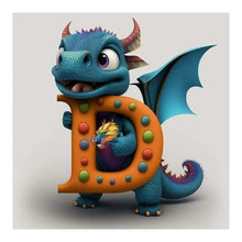 Load image into Gallery viewer, Alphabet Dinosaur-Full Round Diamond Painting-30x30cm