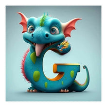 Load image into Gallery viewer, Alphabet Dinosaur-Full Round Diamond Painting-30x30cm