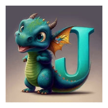 Load image into Gallery viewer, Alphabet Dinosaur-Full Round Diamond Painting-30x30cm