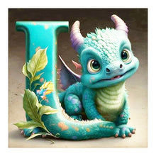 Load image into Gallery viewer, Alphabet Dinosaur-Full Round Diamond Painting-30x30cm