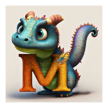 Load image into Gallery viewer, Alphabet Dinosaur-Full Round Diamond Painting-30x30cm