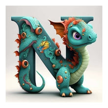 Load image into Gallery viewer, Alphabet Dinosaur-Full Round Diamond Painting-30x30cm