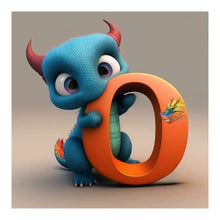 Load image into Gallery viewer, Alphabet Dinosaur-Full Round Diamond Painting-30x30cm