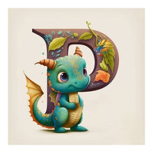 Load image into Gallery viewer, Alphabet Dinosaur-Full Round Diamond Painting-30x30cm