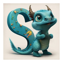 Load image into Gallery viewer, Alphabet Dinosaur-Full Round Diamond Painting-30x30cm