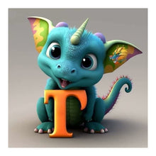 Load image into Gallery viewer, Alphabet Dinosaur-Full Round Diamond Painting-30x30cm