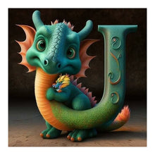 Load image into Gallery viewer, Alphabet Dinosaur-Full Round Diamond Painting-30x30cm