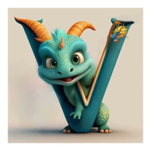 Load image into Gallery viewer, Alphabet Dinosaur-Full Round Diamond Painting-30x30cm