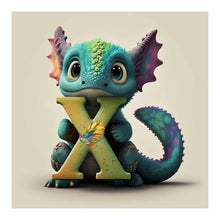 Load image into Gallery viewer, Alphabet Dinosaur-Full Round Diamond Painting-30x30cm