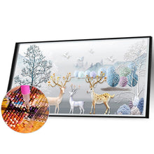Load image into Gallery viewer, Relief Elk-Full Round Diamond Painting-80x40cm-Large Size