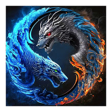Load image into Gallery viewer, Dragon And Phoenix Yin And Yang Diagram-Full Round Diamond Painting-30x30cm