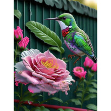 Load image into Gallery viewer, Hummingbird Moonlight Flower-Full Round Diamond Painting-30x40cm