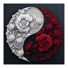 Load image into Gallery viewer, Rose Yin Yang Diagram-Full Round Diamond Painting-30x30cm
