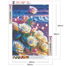 Load image into Gallery viewer, Seaside Crystal Rose-Full Round Drill Diamond Painting-30x40cm