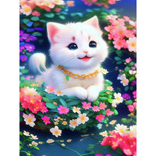 Load image into Gallery viewer, Flower Cat-Full Round Diamond Painting-30x40cm