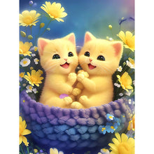 Load image into Gallery viewer, Flower Cat-Full Round Diamond Painting-30x40cm