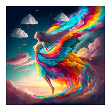 Load image into Gallery viewer, Rainbow Girl-Full Round Diamond Painting-30x30cm