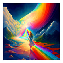 Load image into Gallery viewer, Rainbow Girl-Full Round Diamond Painting-30x30cm