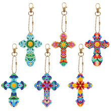 Load image into Gallery viewer, 6pcs/Set-Cross-Double Side Drill-Diamond Keychain