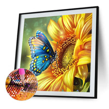 Load image into Gallery viewer, Sunflowers Butterfly-Full Round Diamond Painting-30x30cm