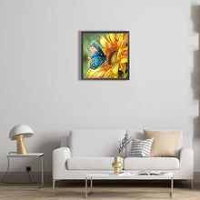 Load image into Gallery viewer, Sunflowers Butterfly-Full Round Diamond Painting-30x30cm
