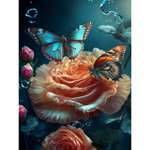 Load image into Gallery viewer, Butterfly Rose-Full Round Diamond Painting-30x40cm