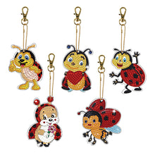 Load image into Gallery viewer, 5pcs/set-Cartoon-Double Side Drill-Diamond Keychain