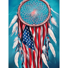 Load image into Gallery viewer, US Flag Dreamcatcher-Full Round Diamond Painting-30x40cm