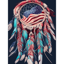 Load image into Gallery viewer, US Flag Dreamcatcher-Full Round Diamond Painting-30x40cm
