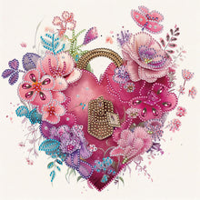 Load image into Gallery viewer, Flower Love Lock-Partial Special Diamond Painting-30x30cm