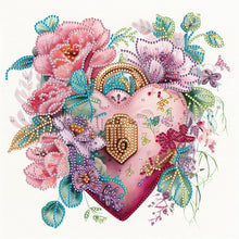 Load image into Gallery viewer, Flower Love Lock-Partial Special Diamond Painting-30x30cm