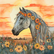 Load image into Gallery viewer, Field Horse-Full Round Diamond Painting-30x30cm