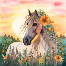Load image into Gallery viewer, Field Horse-Full Round Diamond Painting-30x30cm