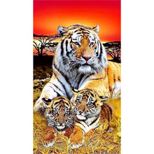 Load image into Gallery viewer, Tiger Wolf-Full Round Diamond Painting-40x70cm-Large Size
