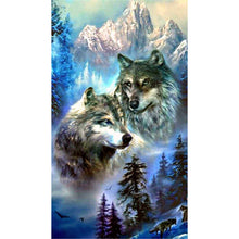 Load image into Gallery viewer, Tiger Wolf-Full Round Diamond Painting-40x70cm-Large Size