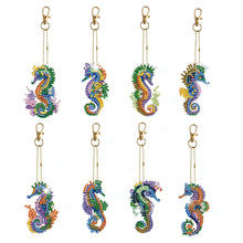 Load image into Gallery viewer, 6/8pcs/sets-Flower Animal-Double Side Drill-Diamond Painting Keychain
