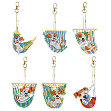 Load image into Gallery viewer, 6/8pcs/sets-Flower Animal-Double Side Drill-Diamond Painting Keychain