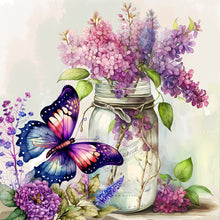 Load image into Gallery viewer, Lavender Butterfly-Full Round Diamond Painting-30x30cm