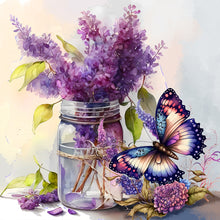 Load image into Gallery viewer, Lavender Butterfly-Full Round Diamond Painting-30x30cm