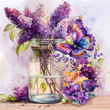 Load image into Gallery viewer, Lavender Butterfly-Full Round Diamond Painting-30x30cm