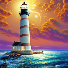 Load image into Gallery viewer, Crossing The Sea Lighthouse-Full Round Diamond Painting-30x30cm