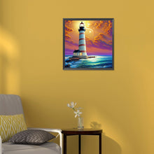 Load image into Gallery viewer, Crossing The Sea Lighthouse-Full Round Diamond Painting-30x30cm