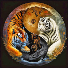 Load image into Gallery viewer, Tai Chi Tiger-Full Round Diamond Painting-40x40cm