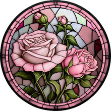 Load image into Gallery viewer, Stained Glass Flower-Full Round Diamond Painting-35x35cm