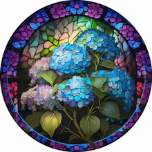 Load image into Gallery viewer, Stained Glass Flower-Full Round Diamond Painting-35x35cm